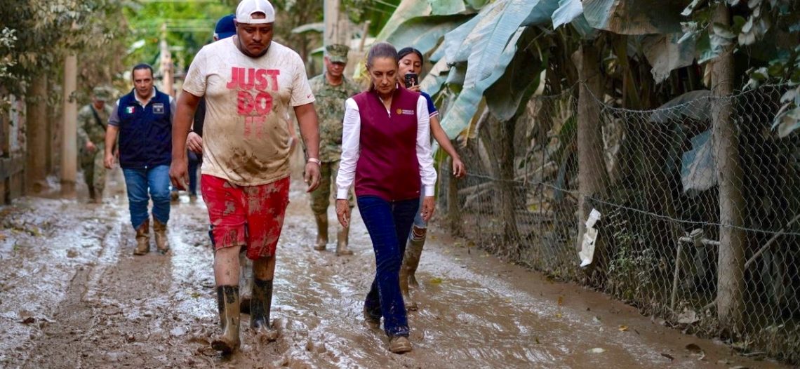 Visita Claudia Sheinbaum zonas afectadas por las lluvias en Hidalgo