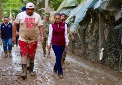 Visita Claudia Sheinbaum zonas afectadas por las lluvias en Hidalgo
