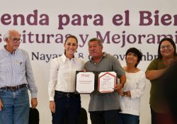 Claudia Sheinbaum encabeza entrega de escrituras en Tepic, Nayarit, y llama a continuar con la Cuarta Transformación
