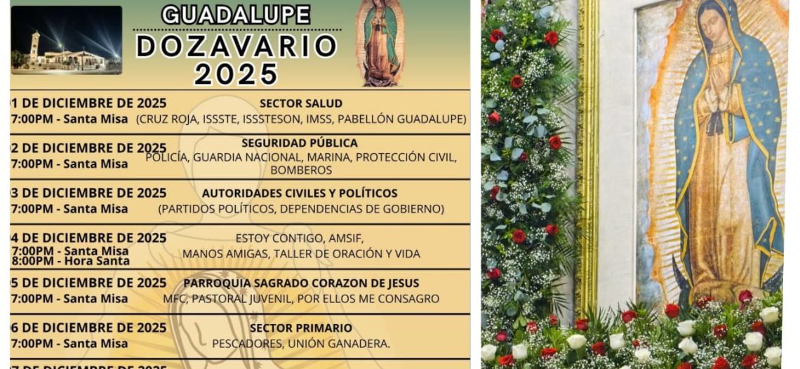 Presentan programa oficial de Dozavario 2025 en el Santuario de Nuestra Sra. de Guadalupe