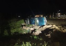 Provoca volcamiento conductor en estado de ebriedad