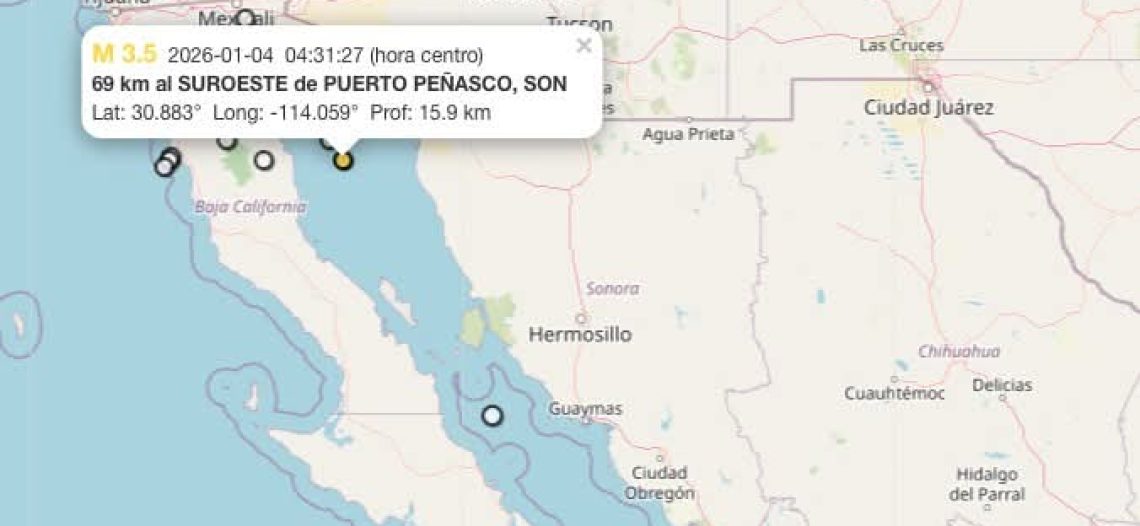 Vuelve a temblar en las cercanías de Puerto Peñasco