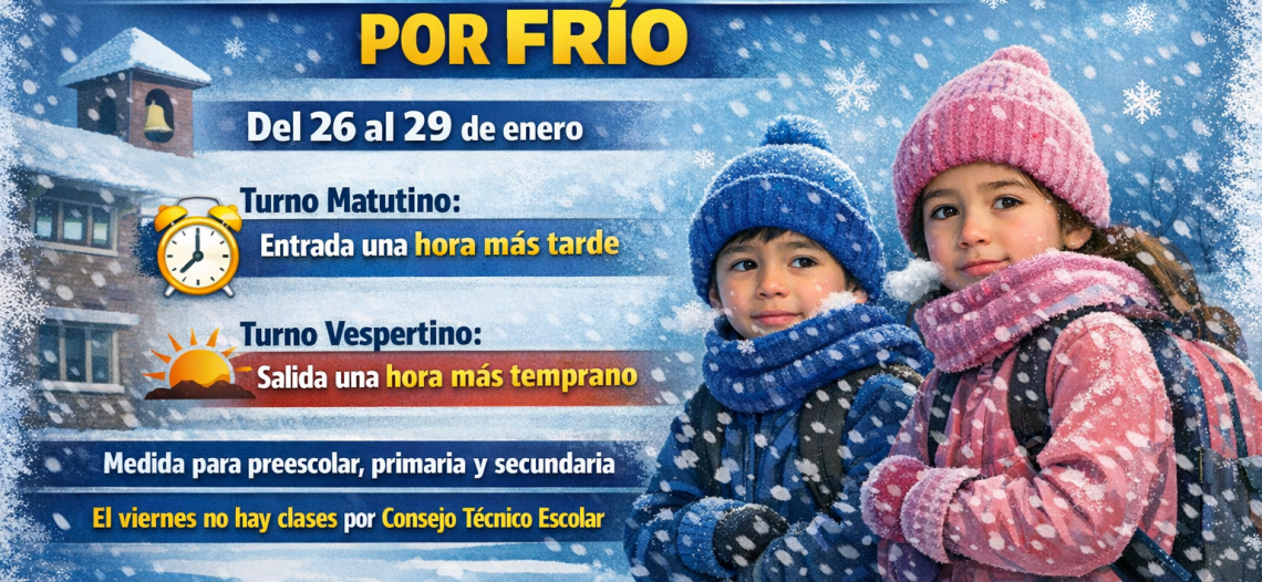 Modifican horario escolar por frío esta semana