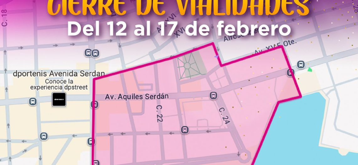 Cierran parte del Centro Histórico por el Carnaval