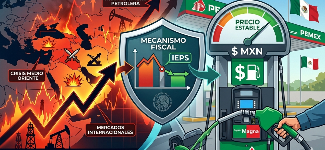 Descartan aumento a la gasolina por guerra en Medio Oriente