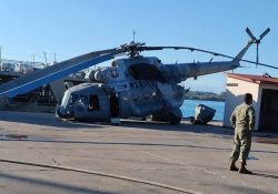 Helicóptero de la Marina cae en Zona Naval por fallas en el motor.