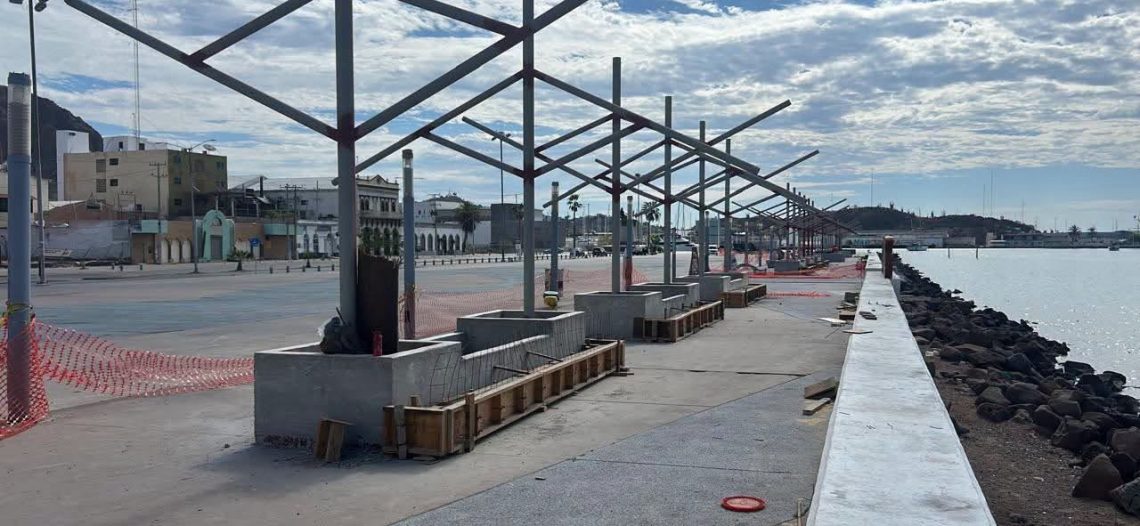 Modernización del malecón de Guaymas registra 35% de avance; invierten 17.5 millones de pesos