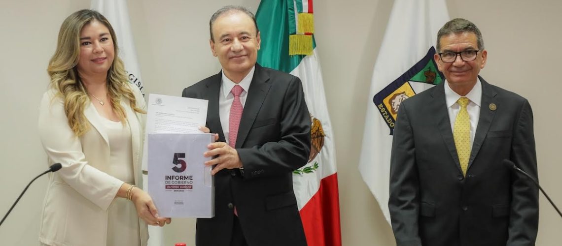 Recibe Congreso de Sonora Quinto Informe de Gobierno de Alfonso Durazo